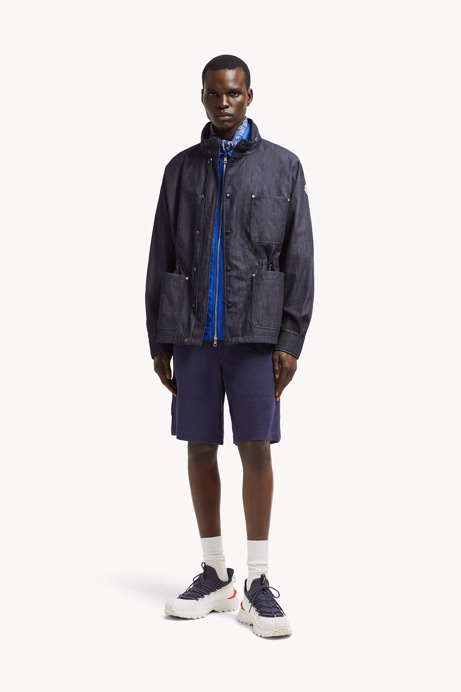 Veste utilitaire Chesery en denim Hommes Bleu Jean Moncler 0